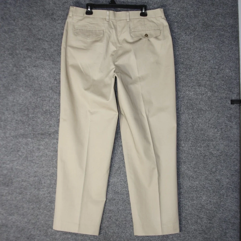 LL Bean Natural Fit Chino Pants‎ Mens 36 Beige Khaki Cotton Trousers 262553